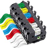 Greateam Compatible Label Tape Replacement for Brother P-Touch 24mm TZe Tapes TZe151 TZe251 TZe451 TZe551 TZe651 TZe751 Laminated 1 Inch Label Maker Tape Use for Brother PT-D600 PT-P700 PT-P750W, 6-PK