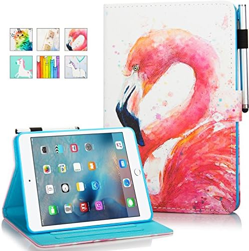 iPad Mini Case, Mini 4 Mini 2/3 Case Cover, MonsDirect Smart Kickstand PU Leather Case Flip Wallet Protective Cover Compatible with Apple iPad Mini 1 2 3 4, Red Firebird