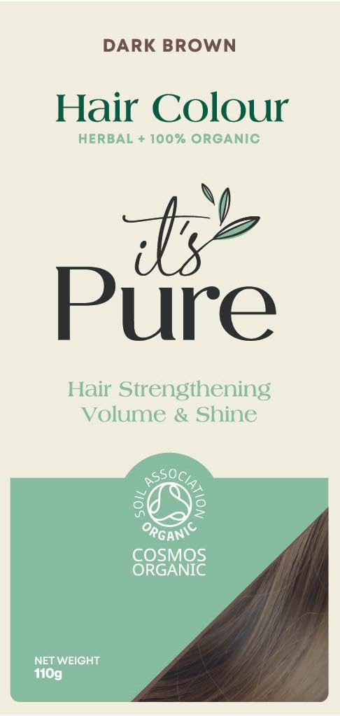Its Pure Organic Herbal Hair Dye Dark Brown 110g Brand New