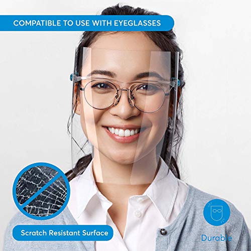 Vyzor Face Shield With Glasses Frame 11PK Safety Face Shield For Face