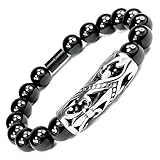 ONE ION Protector's Black Tourmaline Bracelet - Premium 10mm Tourmaline - Permanent Magnets - 3 sizes (8.75 Inches)