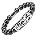 ONE ION Protector's Black Tourmaline Bracelet - Premium 10mm Tourmaline - Permanent Magnets - 3 sizes (8.75 Inches)