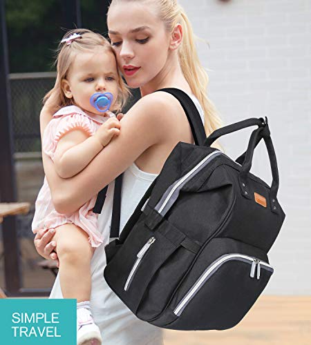 image for SCIONE Large Diaper Bag Baby Backpack for mom with USB Charging Port W