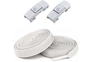 2 Pack No Tie Elastic Shoelaces with Buckle, Slip-On Quick-Lock Shoestrings for Sneakers, Sports & Casual Shoes