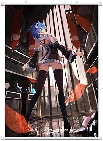 Mxdfafa MXDZA Japanese Anime Re Zero rem Fabric Wall Scroll Painting Home Decor Wall Scroll Posters for Decorative…