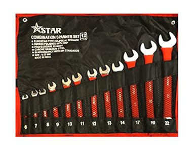 KAG STAR 12 PCS COMBINATION SPANNER SET 6-22MM (RED DIP HANDLE)