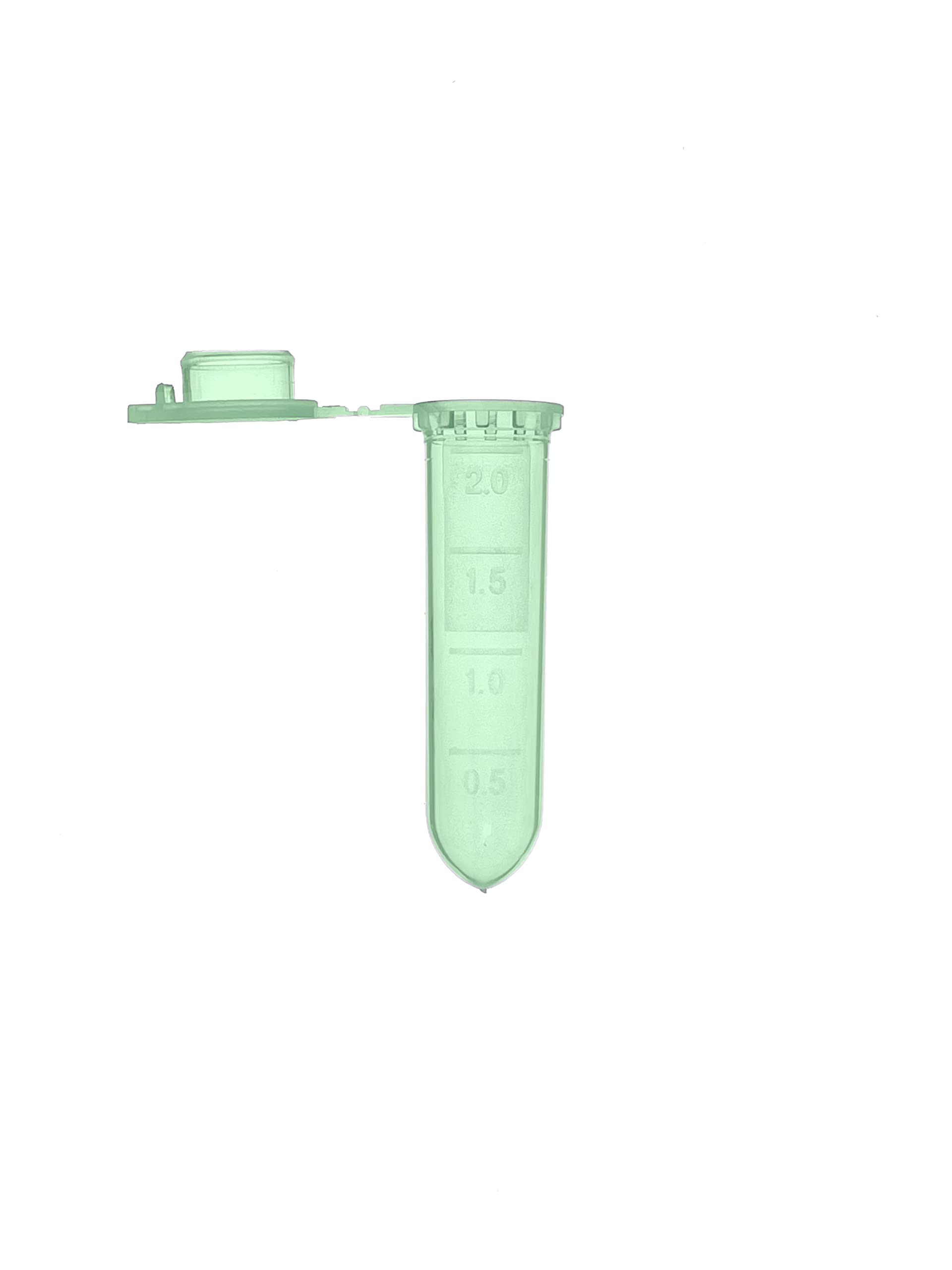 MUHWA 2ml Microcentrifuge Tubes, 500pcs Graduated Micro Test Tubes with Snap Cap, Rounded Microtube Sample Vial for Laboratory (Green)