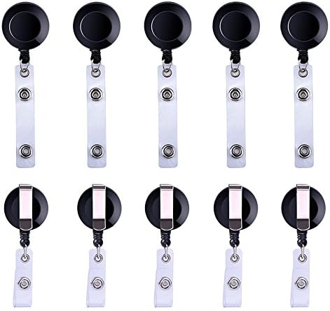 Wenmeili 10 Pieces Retractable Badge Reels with Belt Clip for ID Badge Holders, Key Cards
