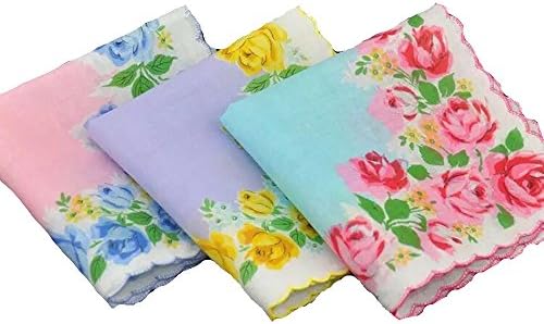 La closure Womens Vintage Floral Cotton Handkerchiefs Wedding Party Bulk Pack
