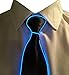 GlowTies LED Light Up Ties Christmas Costume Accessory for New Years Rave Party Burning Man, Blue, One Size