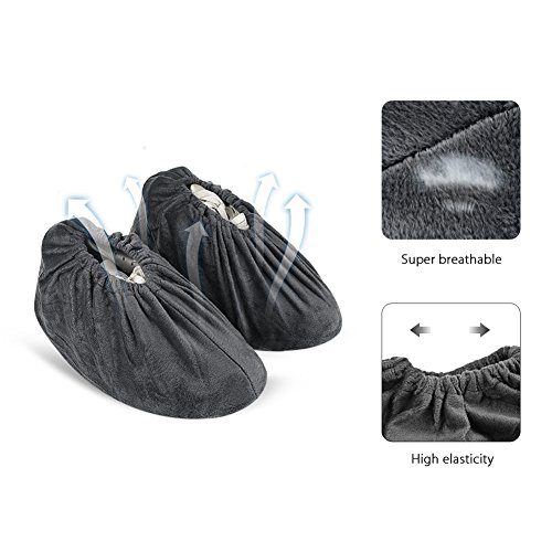 NKTM 5 Pairs Non Slip Washable Reusable Shoe Covers Thickened Boot Covers For Household, Dust-free Workshop, House-cleaning Fit 5.5-10 (US size) Coffee, Blue, Grey, Purple, Sapphire Blue - Thumbnail 2