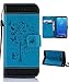 FLYEE Samsung S8 Case,Galaxy S8 Wallet Case, Flip Case Wallet Leather [Kickstand] Emboss Butterfly Tree Folio Magnetic Protective Cover with Card Slots for Samsung Galaxy S8 5.8 inch Blue