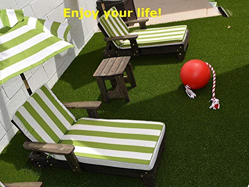 Synturfmats Premium Indoor/Outdoor Green Artificial Grass Rug - Decorative Synthetic Turf Runner Rugs Carpet with Drainage Holes, Two-Tone Green 1.2in Blades (4'x6')