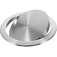Zerodeko Built-in Countertop Trash Bin Waste Lid Balance Flap Cover Stainless Steel Kitchen Garbage Can Grommet Recessed Trash Can Lid