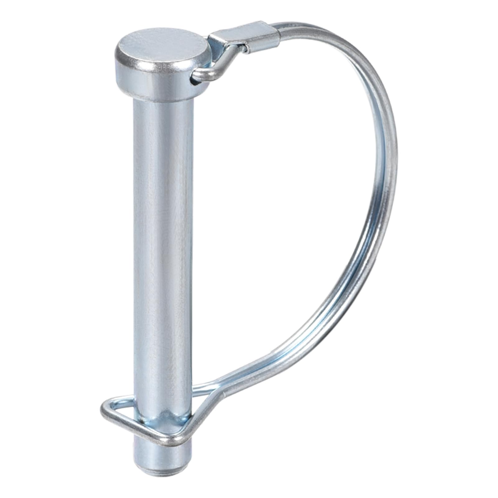 DTGN 10mm x 80mm (DxL) Shaft Locking Pin - 1Pack - Good for Farm Trailers Lawn - Carbon Steel Round Trailer Coupler Pin - Silver Tone