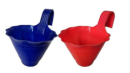 Naturally Green Floral Hook Pot / Planter for railings Pack of 2