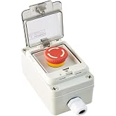 Emergency Stop Button Emergency Stop Switch E-Stop Button Station Box 22mm | 10A600V Ag contact, base inlet, lock tw reset, rugged housing, tool-less mount, for industrial CNC &amp; DIY control panel