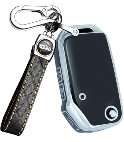 Ontto Funda Para Llave De Coche De Protección Completa Para Kia Forte Seltos Soul Sportage Sorento Cerato Telluride Flip-out Remote, Negro-3btn