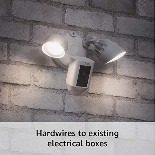 Ring Floodlight Camera MotionActivated HD Security Cam TwoWay Talk and Siren Alarm, White