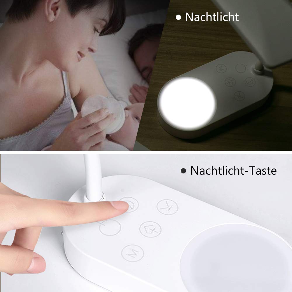 Wiederaufladbar Batteriebetrieben LED Schreibtischlampe Tisch leuchte Lese lampe buch licht USB Aufladbar Akku 3 Farben Dimmbar Kabellos Touch Augenschutz Kinder Studie Bett nachttisch Schlafzimmer