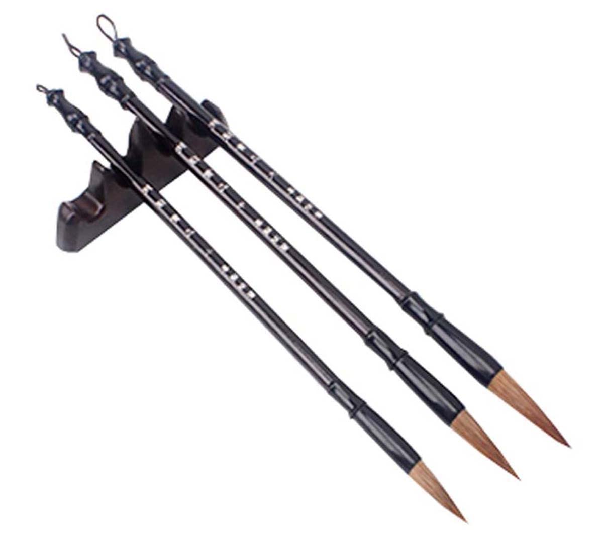3 PCS Calligraphy Pens Chinese Calligraphy Brush, Sumi Drawing Brush/Painting Brush/Kanji Brush for Beginners, Small Black