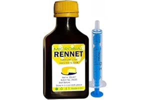Microbial Liquid Rennet Coagulant 30ml – Natural Vegetarian Enzyme for Cheese Making | Use 2ml per 5L Milk | Beginner Friendl