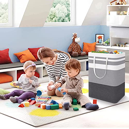 MXCOCO Cesto para Ropa Sucia de 75L, Cesta de Lavandería Plegable de Gran Capacidad, Cesto de Almacenamiento de Ropa con Mango de Cuerda para Alamcenamiento y Organización en Baño y Dormitorio.