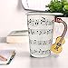 Giftgarden 13.5 oz White Coffee Mug with Lid Ceramic Cup 3D Guitar Music Notes Style for Water Milk Tea Drink 400ML Mugs Mothers Day Gift