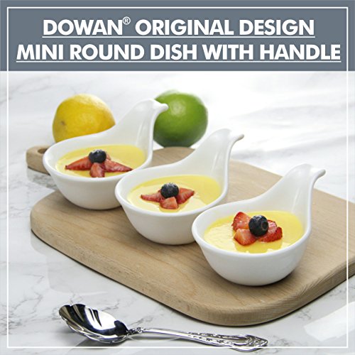 image for DOWAN 3oz Porcelain Dipping Bowls/Soy Sauce Dishes/Appetizer Spoons - 
