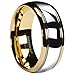 QUEENWISH 6/8mm Matching Tungsten Carbide Wedding Band Gold Silver Dome Gunmetal Bridal Ring Women Men Jewelry Size 5-14