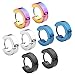 JOVIVI Pack of 8 Mens Womens Stainless Steel Punk Multi-style Set Hinge Snap Huggie Hoop Cartilage Stud Earrings
