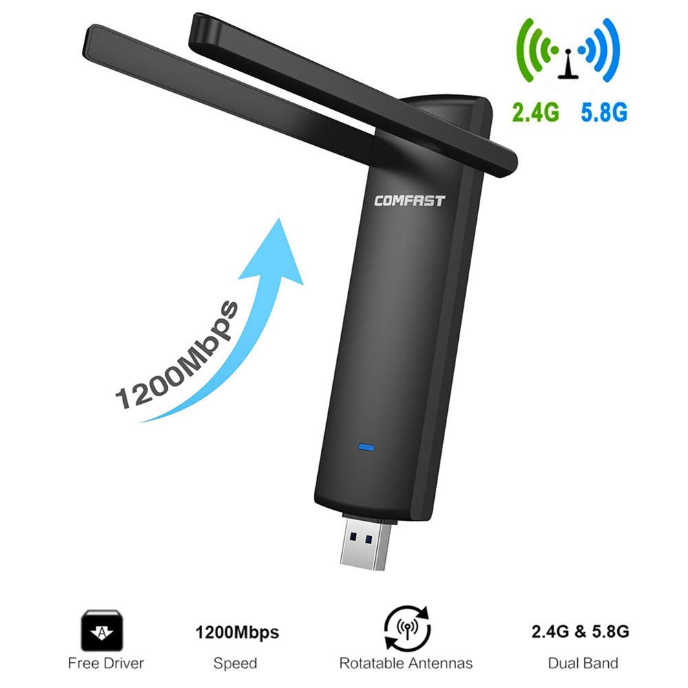 Mbuynow Wifi Adapter WLAN Stick 1200 M USB 3.0 High Speed Wifi Dongle mit Antenne 926 AC, Dual Band 5GHz Drahtlose Netzwerkgeschwindigkeit 900Mbp, 2.4GHz 300Mbps Idee für Windows 7/8/8.1/1