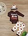 3Pcs/Outfit Set Baby Boy Girl Mommys Little Turkey Thanksgiving Rompers Clothes Set