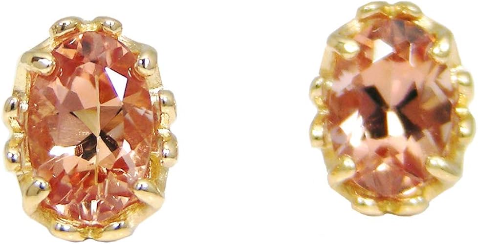 Amazon カード鑑別書付 インペリアルトパーズ イエローゴールド K18 18金 18k ピアス シェリーカラー レディース ピアス 通販