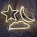 Crescent Neon Light Moon LED Neon Signs Art Wall Lighting Decor for House Bar Recreational, Birthday Party Kids Room, Living Room, Wedding Party … (Warm moon)