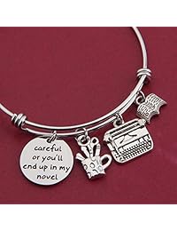 Gzrlyf - Pulsera de autor, regalo novedoso, con cuidado o con forma de youl, para escribir joyas
