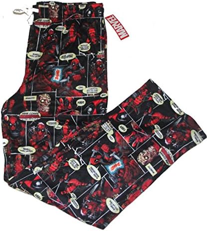Marvel Deadpool All Over Print Adult Pajamas Sleep Pants Size: Medium