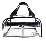 Rough Enough Clear Transparent Fashion Comestic Handbag Toiletry Bag Large Capacity Toiletry Travel Cosmetic Makeup Bag Kit Box Set Clear Bag With Zipper For Outdoor Trip Organize Accessories