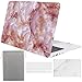 Sykiila for Older MacBook Air 13 Inch Case for 2010-2017 Old Version,Model A1369 / A1466 4 in 1 Hard Shell Case & HD Screen Protector & TPU Keyboard Cover & Sleeve - Pink Marble