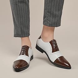 HuitJours Mens Oxfords Black White Two Tone Colors