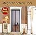 UINSTONE MagneticScreen 39x82 BlackLace Magnetic Screen Door, Sewed with 28 Powerful Magnets, Full Length Velcro Straps and Heavy Duty Tough Mesh