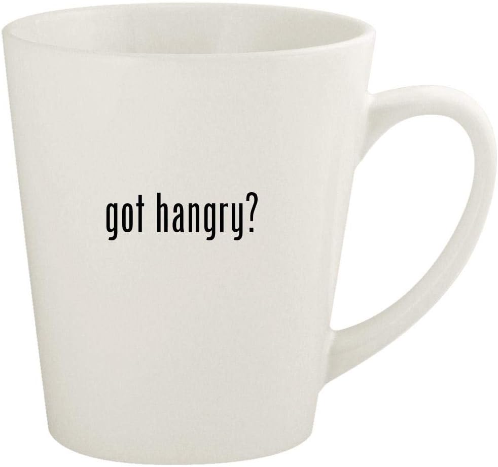got hangry? - 12oz Ceramic Latte Coffee Mug Cup, White