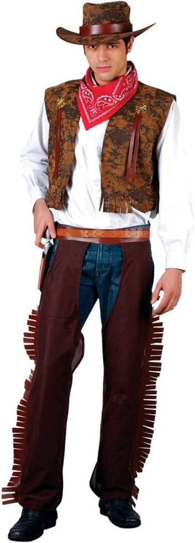 Wicked Costumes Mens Western Cowboy Fancy Dress Costume - X-Large, Brown, XL