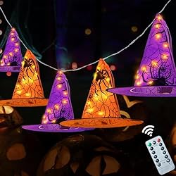 Korlon Tec Witch Hats Decorations, 80 LED Hanging