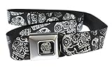 Sugar Skulls Thaneeya Seatbelt Belt Dust of Living Black and White