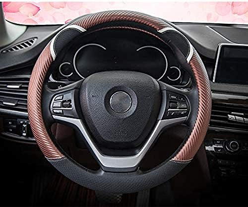 SunYuDong Premium Vehicle Steering Wheel Cover Quality Comfy Car Steering Wheel Protector Universal Diameter 38cm(15 Inch),Brown