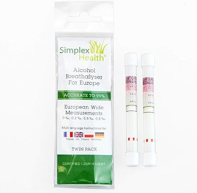 SimplexHealth Twin Pack Breathalyzer Test Kit UK EU Certified 0.0 0.2 0.5 0.8