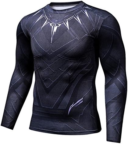 Seven Plus Black Panther Sports T-Shirt Long Sleeve Cosplay T-Shirt