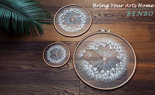 Embroidery Kits for Beginners with Pattern, Benbo Creative Dandelion Hand Embroidery Cross Stitch Needlepoint Crafts Kit with Color Pattern Cloth, Bamboo Embroidery Hoop, Color Threads and Tools Kit