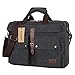 Baosha BC-07 17inch Canvas Laptop Computer Bag Messenger Bag Multicompartment Briefcase (Black)
